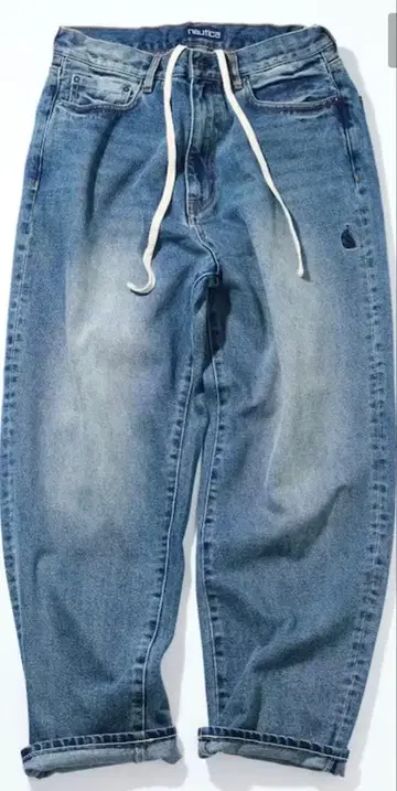 nautica 빈티지 가공 배기 실루엣 데님