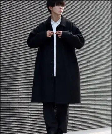 SITRY 오버 사이즈 울 발칼라 롱 코트