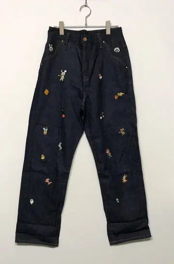 프란슈 리페 레트로 메르헨 구제 의류 애니멀 자수 데님