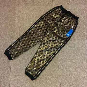 adidas 기하학 패턴 트랙 팬츠 골드/블랙