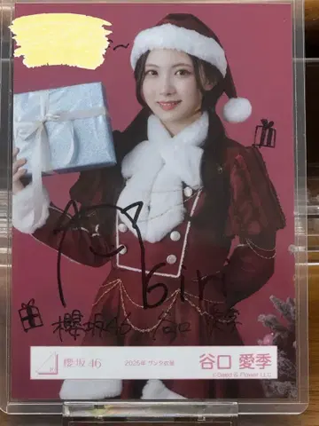 사쿠라자카46 2025년 산타 타니구치 아이리 브로마이드 친필 사인 츄