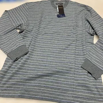 새상품 Paul Stuart 긴팔 상의 LL 그레이 스트라이프