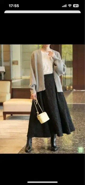 플레어 스커트 블랙