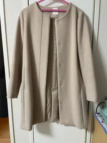 테치치 Te chichi 베이지 노카라 롱 코트 M