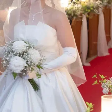 새틴 웨딩 장갑 롱 슬림 큐트 사이즈