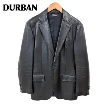 [ 새상품급 ] DURBAN 가죽 테일러드 자켓 양가죽 LL 블랙 무지