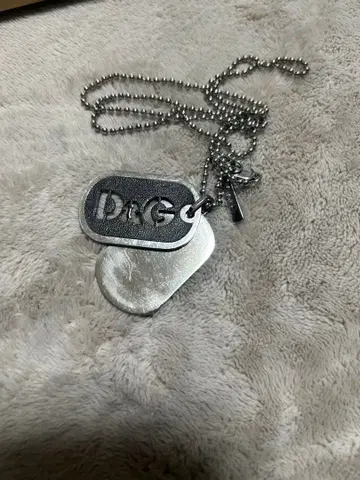 D&G 도그택 목걸이 실버