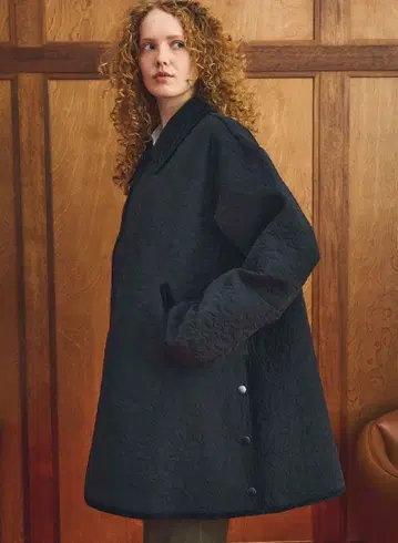 oblada 플라워 자수 퀼팅 코트