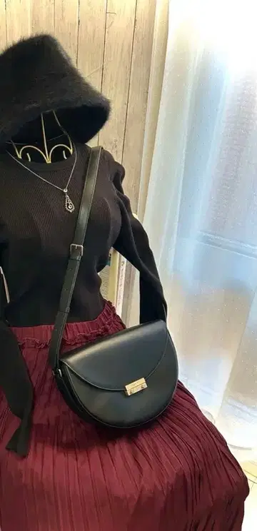 버건디 플리츠 스커트 사이즈 38