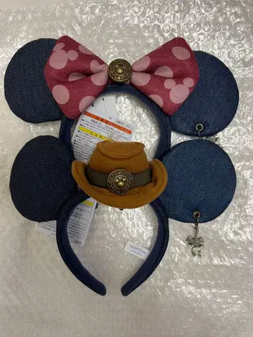 디즈니 미키 미니 데님 웨스턴 머리띠 2개 세트