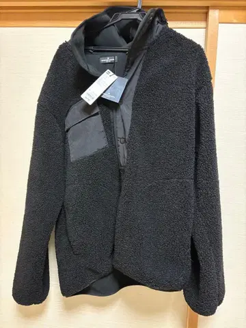 GU ENGINEEREDGARMENTS 보아 플리스 스냅 후드티 L 블랙