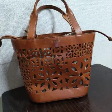 genten 가죽 컷 토트백