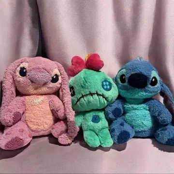 디즈니 리조트 스티치 엔젤 스크램프 플러피 플러시