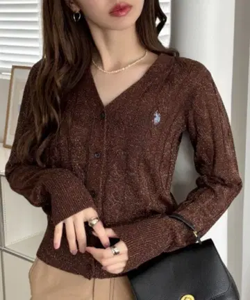 [ 미사용 새상품 ] U.S. POLO ASSN 라메 니트 가디건