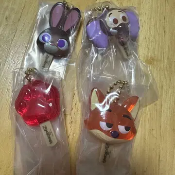 주토피아 가챠가챠 키링 4개 세트