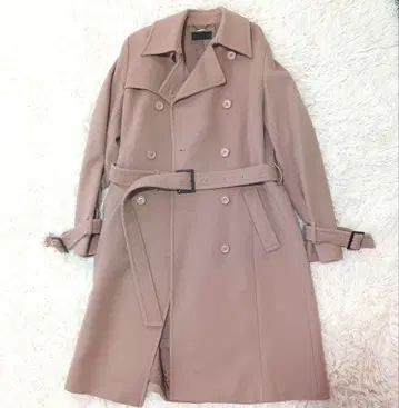 새상품급 ICB 아이씨비 벨티드 롱 코트 캐시미어 울 벨트