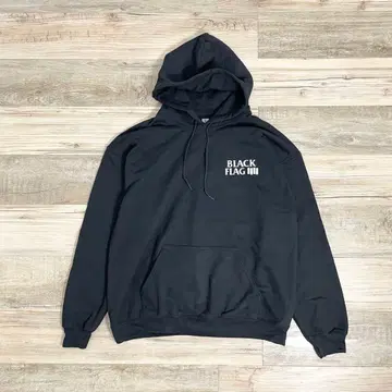 BLACK FLAG 블랙 플래그 자수 로고 풀오버 후드티 M