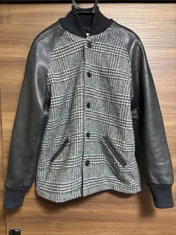 SKOOKUM 바시티 자켓 가죽 38 사이즈 체크 무늬
