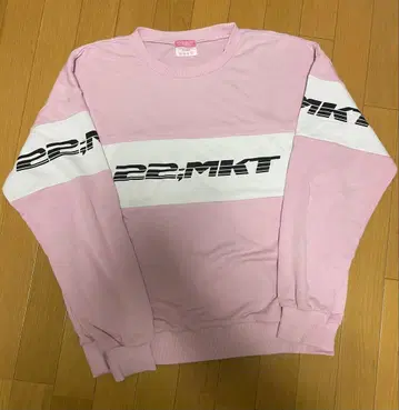 22MKT 핑크 스트라이프 맨투맨