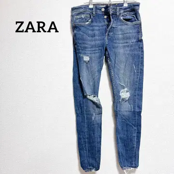 ZARA 자라 데미지 가공 스키니 데님 블루 [ L 상당 ] 여성용
