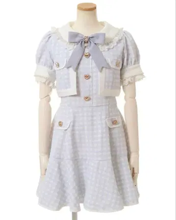 LIZLISA 자켓 레이어드 깅엄 원피스