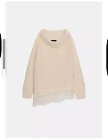 [ 미사용 새상품 ] ZARA 레이스 콤비 니트 스웨터 사이즈 M 에크루