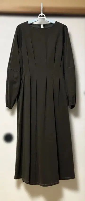 택 포함 미사용 앤디콜 허리 턱 소매 볼륨 원피스 F 사이즈