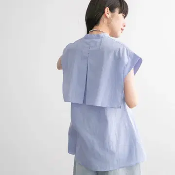 백 레이어드 슬리브리스 블라우스 KBF