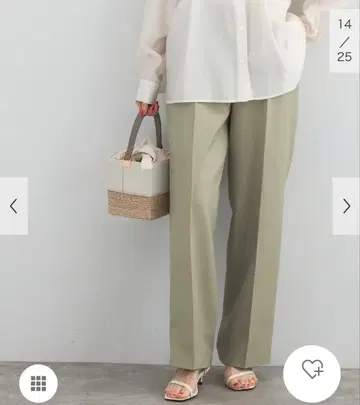 샴브레이 센터 프레스 스트레이트 팬츠 urban researchROSSO