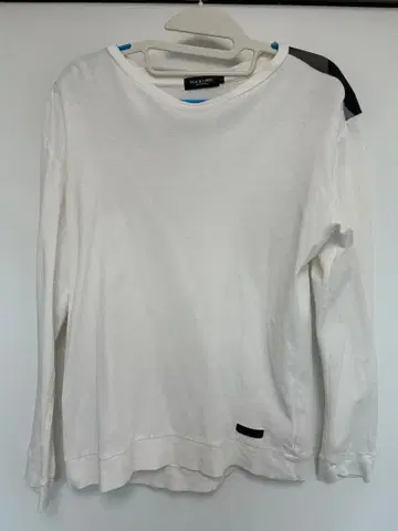 BLACK LABEL 화이트 긴팔 티셔츠 체크 무늬