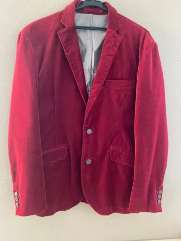 보르도 색상 벨로아 테일러드 자켓