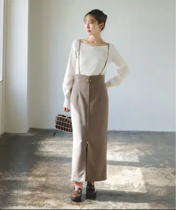 noble 숄더 살로펫 후프 지퍼 스커트 38 1회 단시간 사용