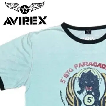 AVIREX NEW YORK BLACK DEVILS 링거 T셔츠