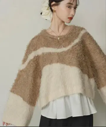 hinari 뉴앙스 샤기 니트