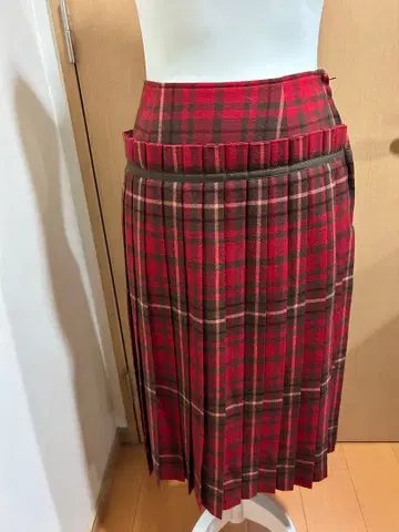ZUCCA 빨간색, 브라운 체크 스커트 컨디션 최상