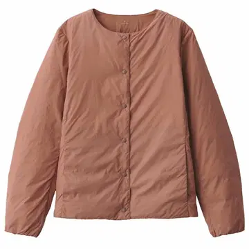 새상품 무인양품 경량 다운 노카라 자켓 S 스모키 오렌지