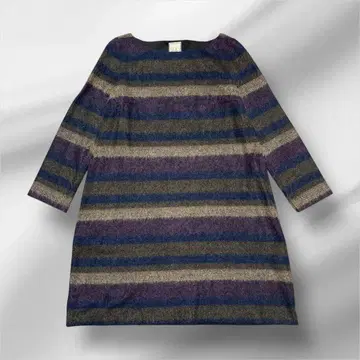 Sybilla (시빌라) 니트 원피스 보트넥 보더 모헤어 M