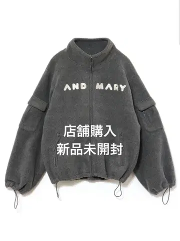 andmary Mary 로고 플리스 재킷 그레이