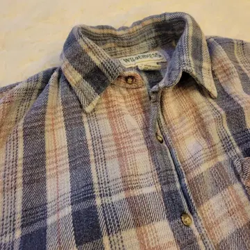 90s.WILDERNESS 체크 무늬 두꺼운 원단 플란넬 셔츠