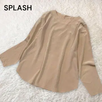 스플래쉬 트리아세테이트 혼방 백 버튼 블라우스 얇은 소재 비침 베이지