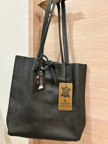 [ 미사용 새상품 ] 이탈리아제 가죽 토트백 블랙 컬러