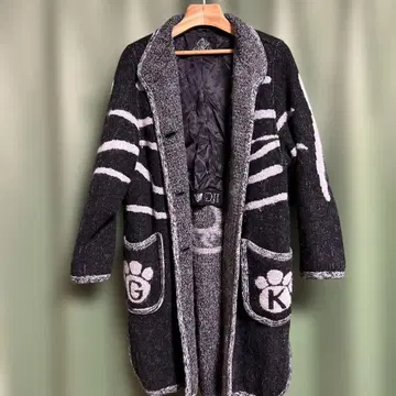 초특가 새상품급 이타리야 GKITALIYA 블랙 코트 레오파드