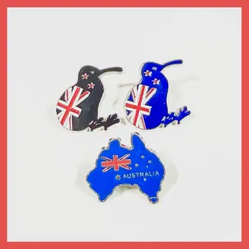 키위 뉴질랜드 세트 오사카 간사이 만박 2025 스태프 핀 배지