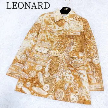 [ LEONARD/레오나르 ] 테일러드 자켓 벨트 올 패턴 개성있는 XL