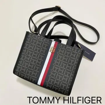 타미힐피거 숄더백 사선 미니백 트리콜로르 올 패턴