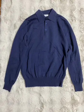 코스탄자 네이비 긴팔 피케 셔츠 니트