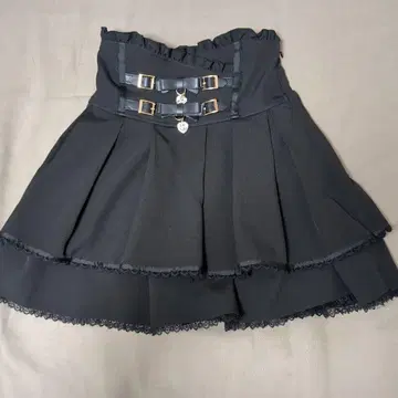 LIZLISA 2단 리본 벨트 치마바지 블랙