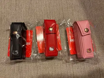 익명 배송 헬로키티 립 케이스 3종 세트 블랙, 빨간색, 핑크