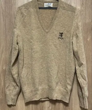 프링글 베이지 V넥 스웨터 40/102