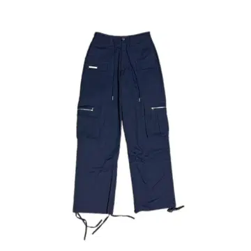 카고 팬츠 블루 XS 사이즈 여성용 자수 스트레이트